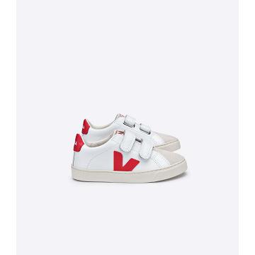 Veja ESPLAR LEATHER Sneakers Kinderen White/Red | BE 811ILH